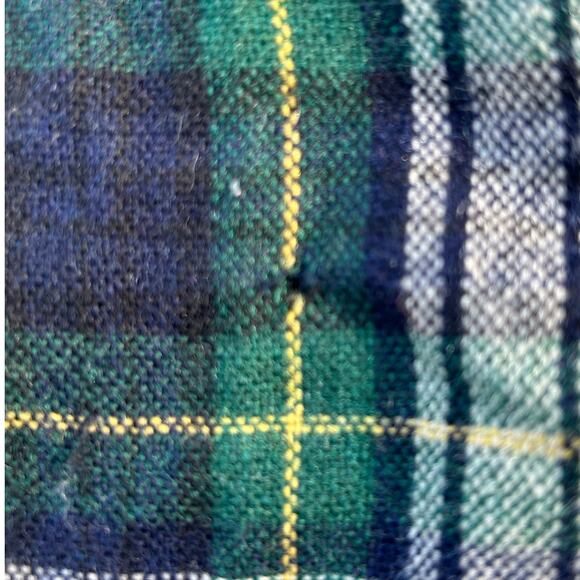 Vintage 1970 Saturdays in California Men Wool Shirt Blue Green Plaid Size Med - Picture 8 of 12